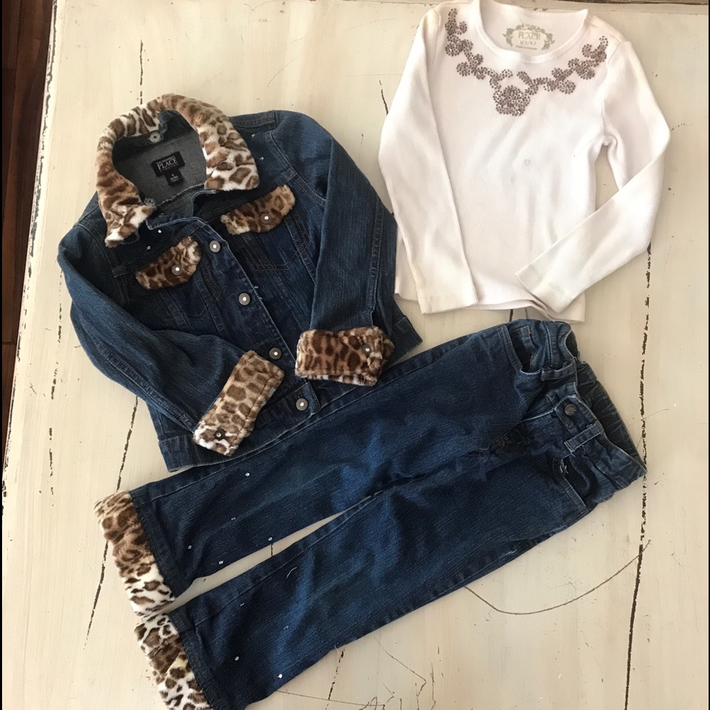 3 pieces of Children’s Place cheeta Print outfit